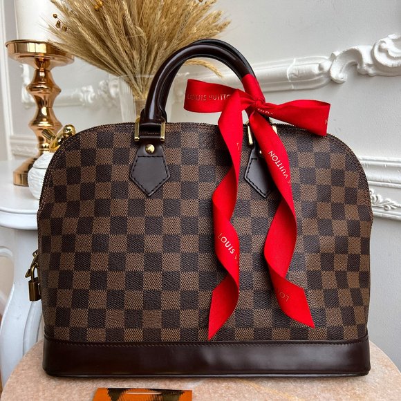 Authentic Louis Vuitton Alma PM Damier Ebene Satchel Bag FL0034 B0854 - Picture 1 of 16